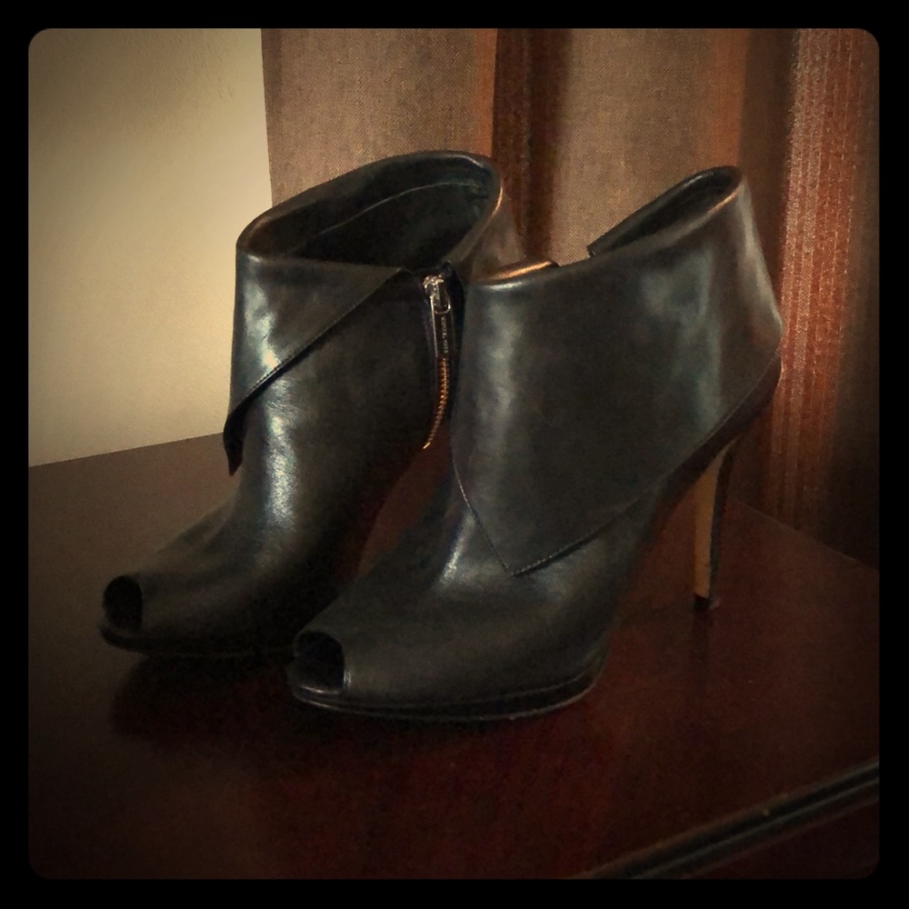 Black Michael Kors Kendra Peep Toe Bootie